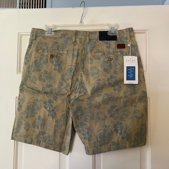 Jachs Men’s Bleecker Shorts Stretch Chino 9” Khaki Blue Floral Print Size 31 NWT - Picture 3 of 7